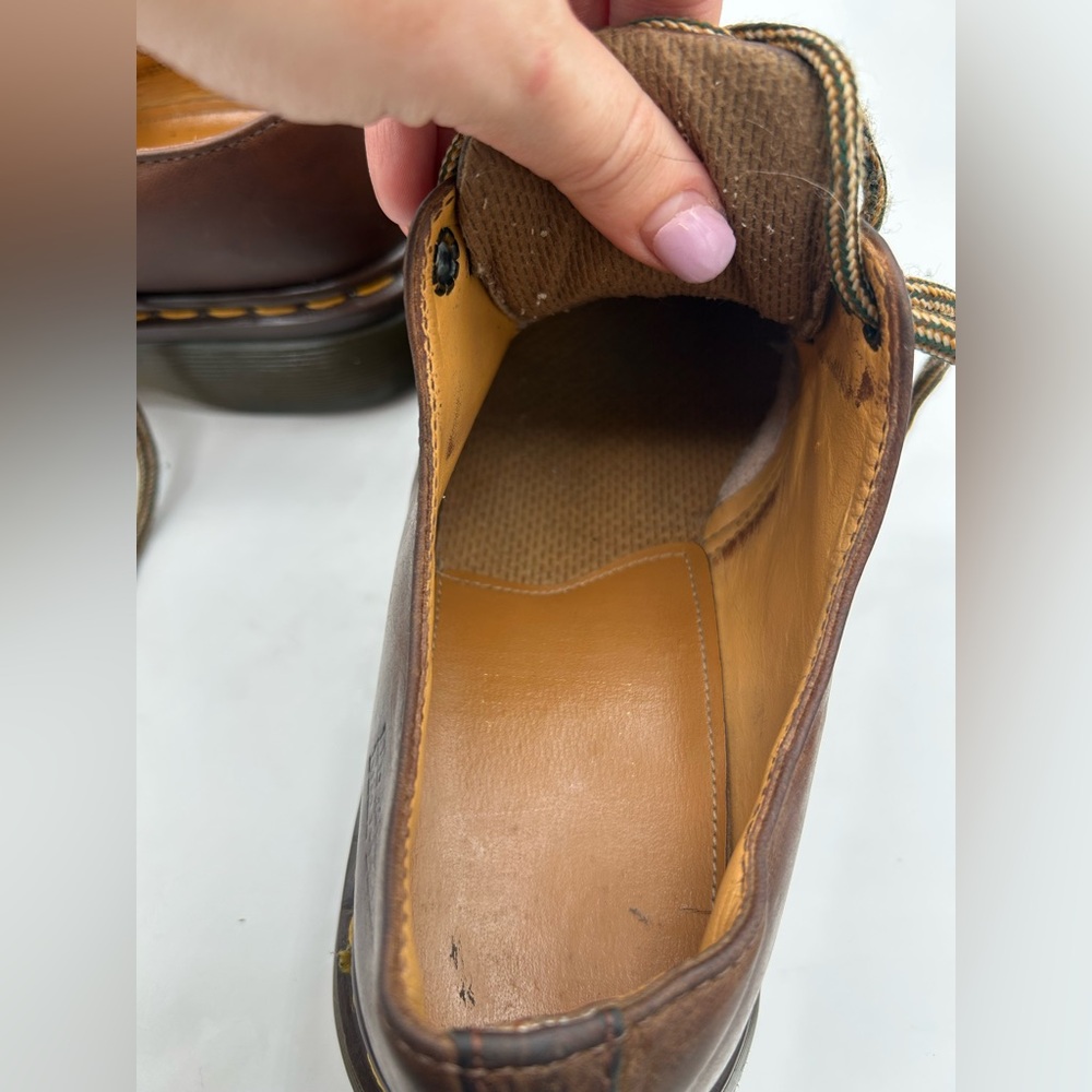 MIE RARE Vintage Dr Martens Chunky Platform Brown Square Toe Lace Up Oxford Shoe - Picture 13 of 17